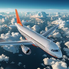 Fototapeta premium airplane in the clouds