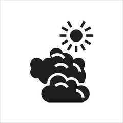 partly cloudy vector icon line template