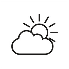 partly cloudy vector icon line template