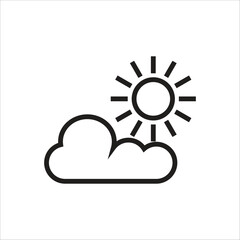 partly cloudy vector icon line template
