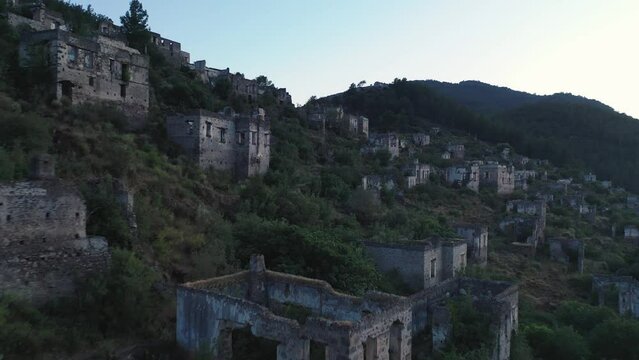 Behind Turkey&rsquo;s Abandoned Religious Ghost Town Kayak&ouml;y (Levissi) Abandoned Village fethiye  view from the top of the castle
