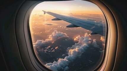 Fototapeta premium view from the window of airplane