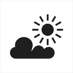 partly cloudy vector icon line template