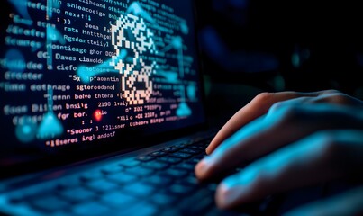 System hacked alert after cyber attack on computer network. compromised information concept. internet virus cyber security and cybercrime
