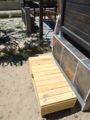 Pine Wood Garden Storage Bench