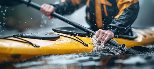 Kayaker s paddle in motion at summer olympics, embodying speed   dynamic sport concept