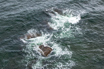 Aerial view of the rocky coast of the Atlantic Ocean in Portugal