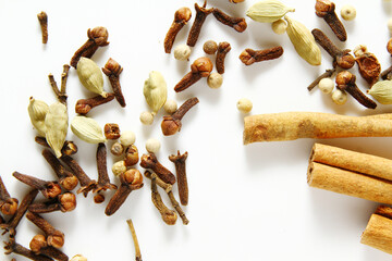 Close up of spices use in cooking and chai tea