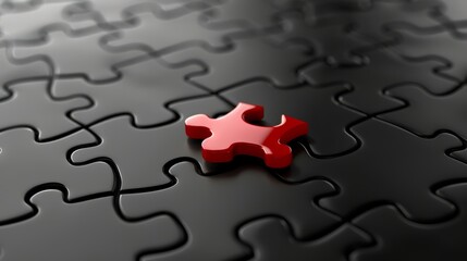 Obraz premium red color puzzle piece