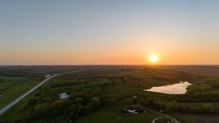 Fototapeta premium Sunset from Drone