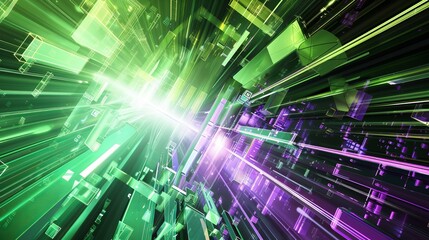 techonological futuristic green and purple background