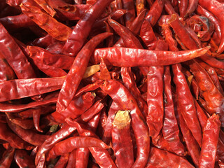 red chili peppers in the basket