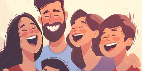 Antidepressants: A happy family spends quality time together, laughter filling the air.