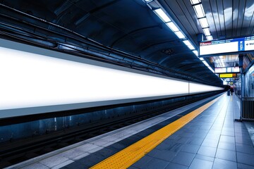 Fototapeta premium Subway Train Station, Generative AI