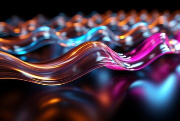 Dynamic Wavy Lines Abstract Design in Vibrant Colors