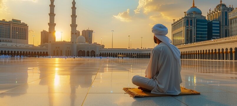 Eid al adha  vibrant scenes of mosques filled with worshipers during eid prayers