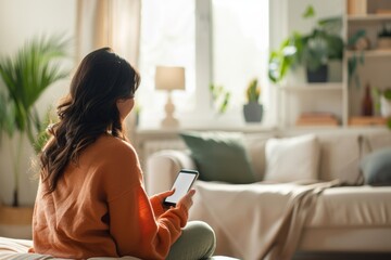 A person using a smartphone to participate in a vibrant, virtual volunteering event, helping remotely.