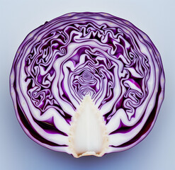 Obraz premium red cabbage close up.Minimal creative food concept.Flat lay