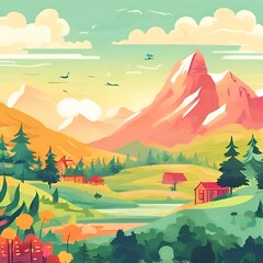 landscape with mountains