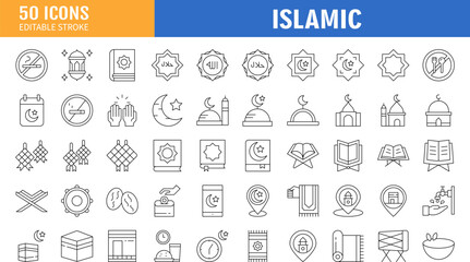 Islam Islamic Ramadan Arabian Religions Line Icons