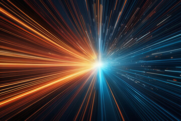 Obraz premium mesmerizing abstract depicts high-speed global data transfer: wavy flashes, ultra-fast broadband, cyber tech motion