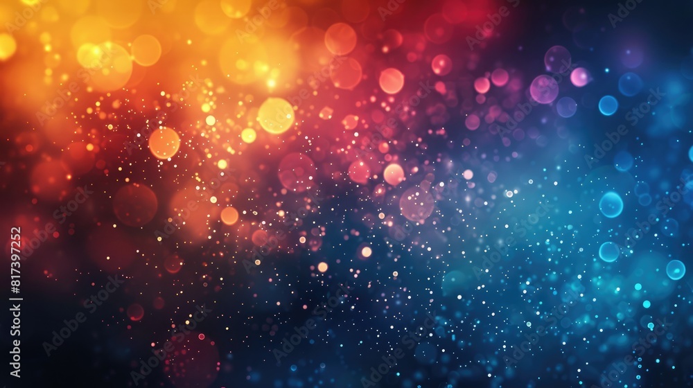 Poster blue and orange glowing lights with a bokeh effect aig51a.