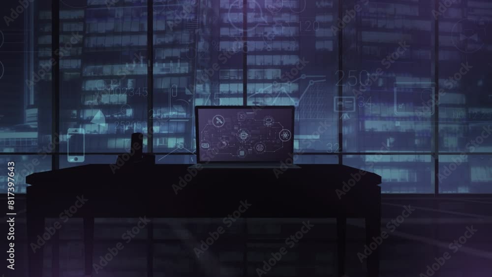 Poster spectrum of tasks for artificial intelligence on a laptop screen.