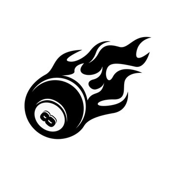 recommend clip art: silhouette billiard ball fire logo