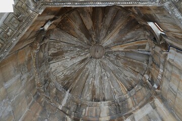 Inside view of the ceiling of the Tower of the Winds, or Horologion of Andronikos Kyrrhestes, an ancient clocktower