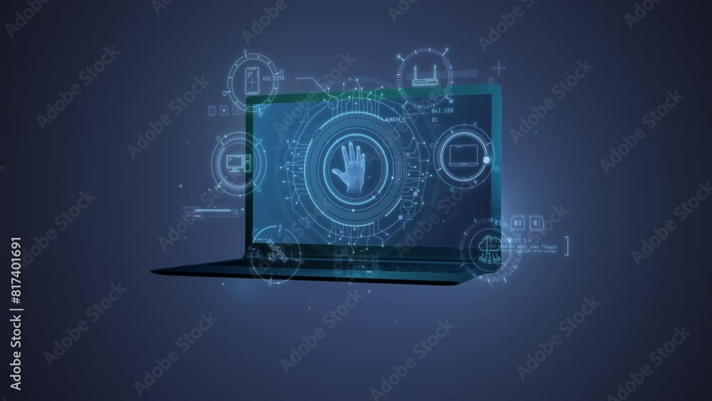 Poster animation about data protection on a personal computer.
