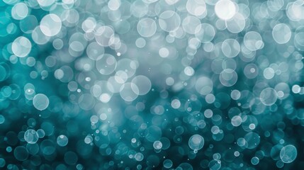 Teal Bokeh Abstract Background. Generative AI.