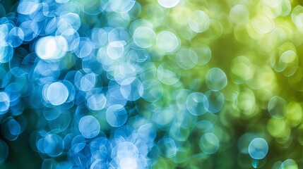 Blue and Green Bokeh Abstract Background. Generative AI.
