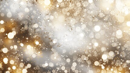 Golden and White Bokeh Abstract Background. Generative AI.