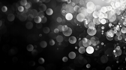 Black and White Bokeh Abstract Background. Generative AI.