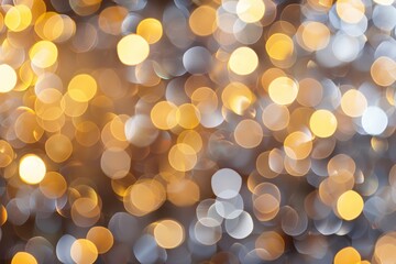 Golden Bokeh Abstract Background. Generative AI.