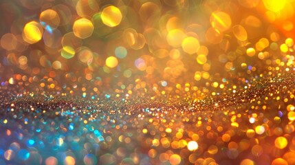 Colorful Bokeh Glitter. Generative AI.