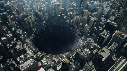 City Devoured by Massive Black Hole