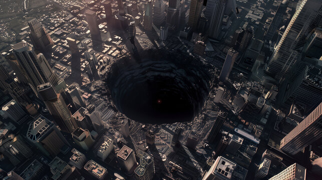 City Devoured by Massive Black Hole