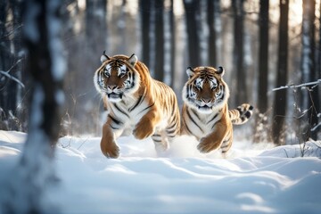 'meadows running tiger set amazing typical photo animal dynamic beautiful powerful snow siberian...
