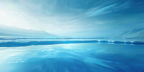 The cool blue of a winter sky reflects the serenity of an icy lake, mirroring the calmness within a yogi's heart.