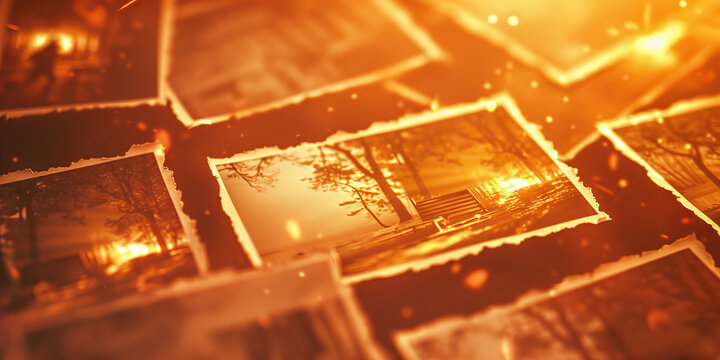 The warm amber of old photographs flicker in nostalgia. Antique film.