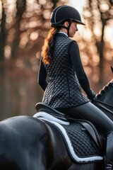 Equestrian gear close up  saddle and stirrups ready for competition at summer olympic games