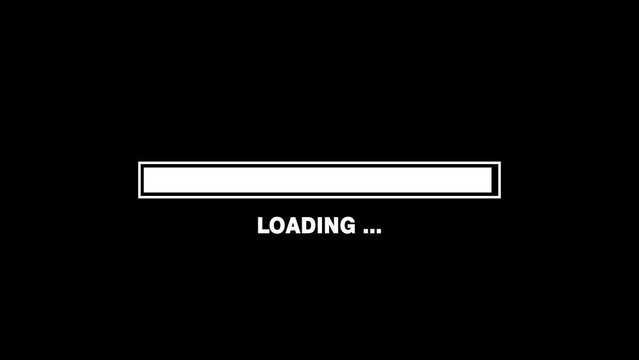 Loading bar. download bar video. animated loading screen. Loading Transfer Download 0-100%.