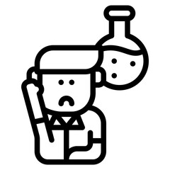 question science chemistry outline icon and illustration