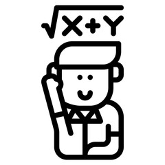 question mathematic outline icon and illustration