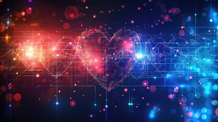 Fototapeta premium Heart Beats with medical background , service health and medical technology concept