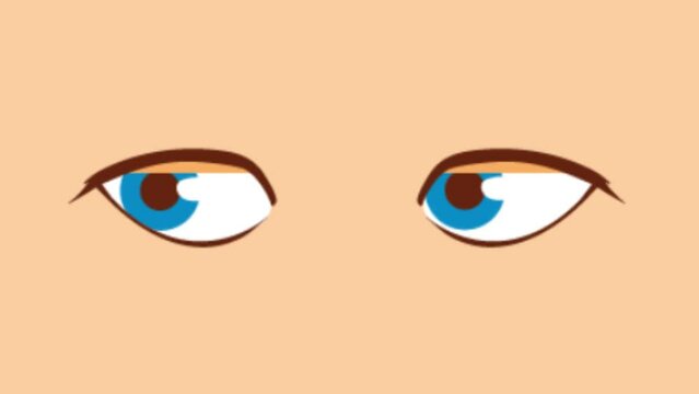 Loop animation with two blinking eyes. eye blink animation, eyes animation.