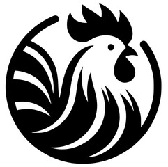 Silhouette of a rooster's head