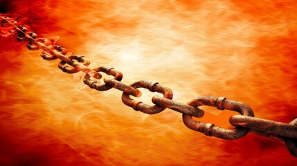 Fiery chains exemplify unyielding strength against adversity, embodying resilience in challenges