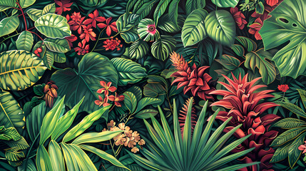 Botanical Illustration of Plant Diversity